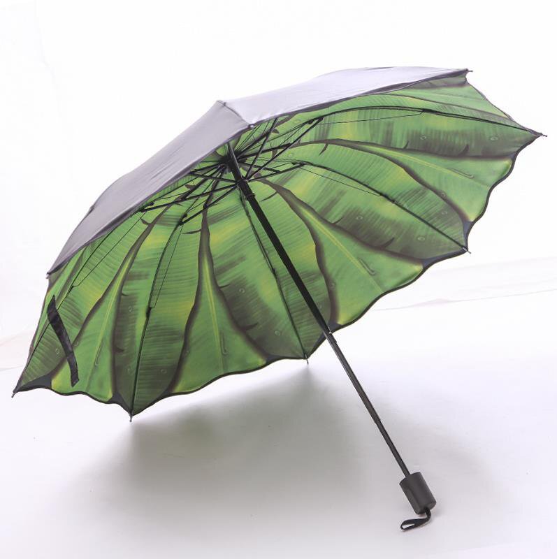 芭蕉叶雨伞雨伞两用折叠黑胶防晒遮阳太阳伞小清新伞