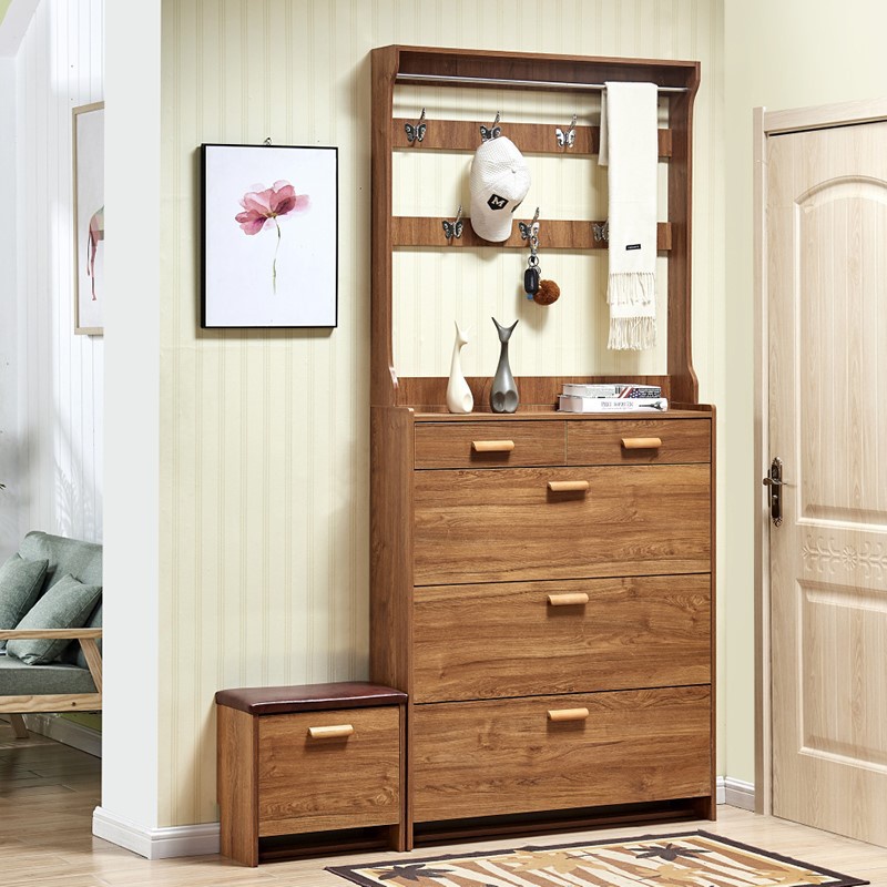 抖音进门壁柜鞋柜一体超薄翻斗简约现代抽屉鞋柜