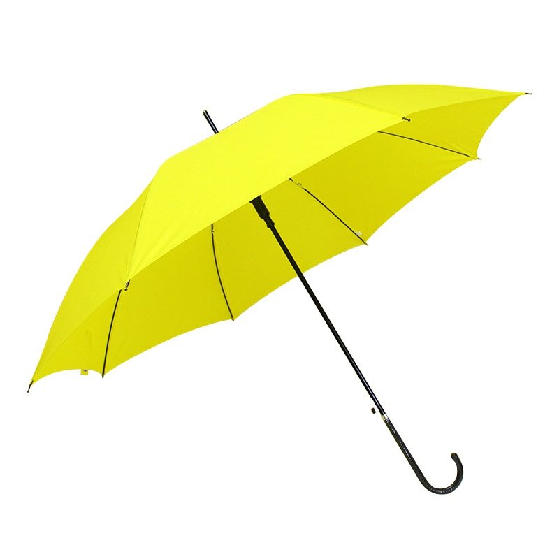 长柄雨伞黄色韩版弯柄直纯色小清新小黄简约男女伞
