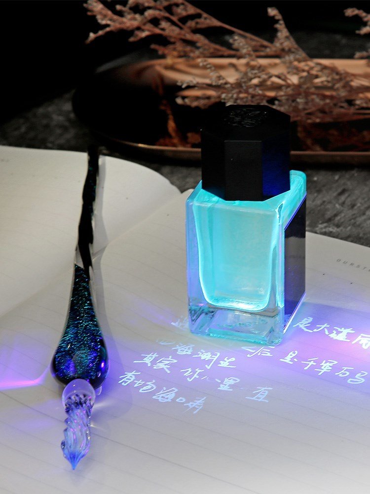 透明夜光墨水发光隐显隐形无色写字荧光玻璃笔用墨水