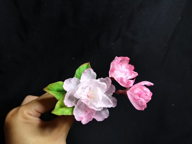 菁晏通草花垂丝海棠发簪西府海棠发饰汉服配饰古风头饰