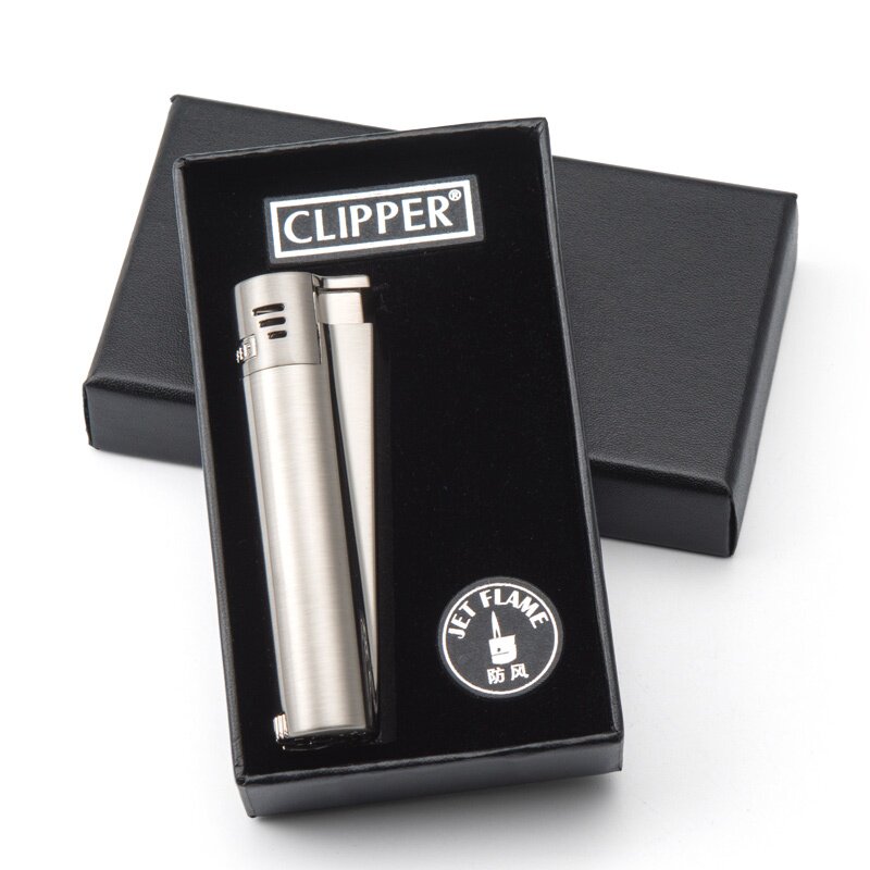打火机西班牙clipper金属个性创意直冲防风礼盒充气打火机