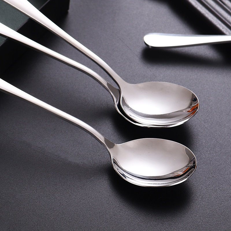 勺子家用可爱韩式不锈钢圆勺汤勺吃饭饭勺西餐西餐勺