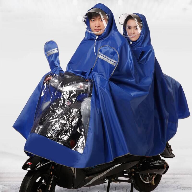 热卖双人雨衣加厚加大骑车雨披超大电动电瓶车雨披