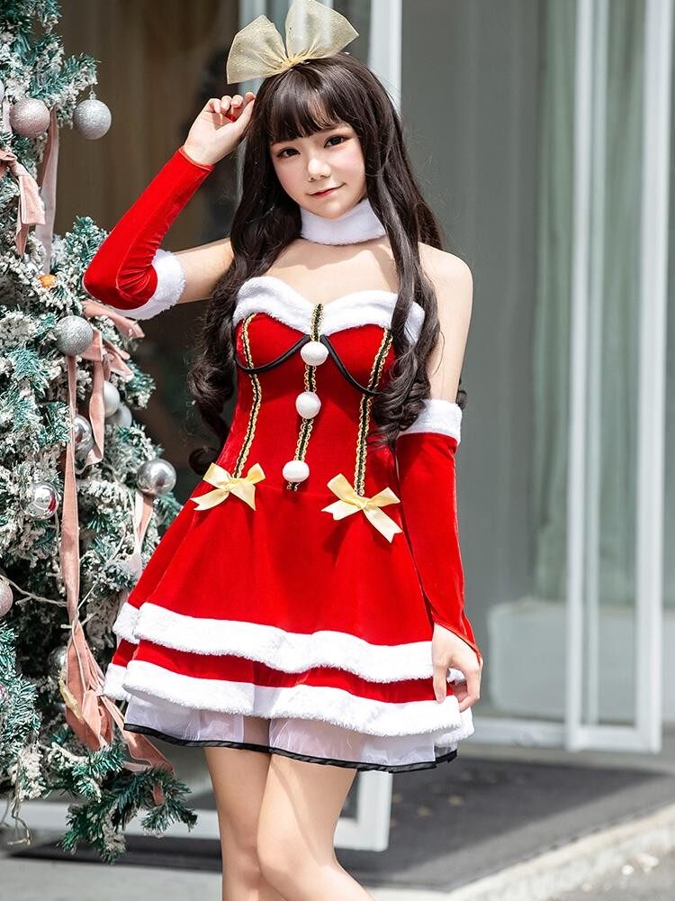 2020爆款圣诞节服装圣诞老人衣服圣诞主题服饰女生圣诞服饰