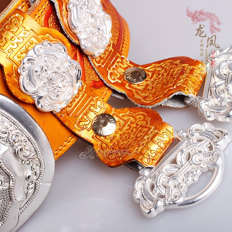 男士蒙古族纯皮腰带蒙古配饰加宽雕花马头少数民族蒙古族别致腰带