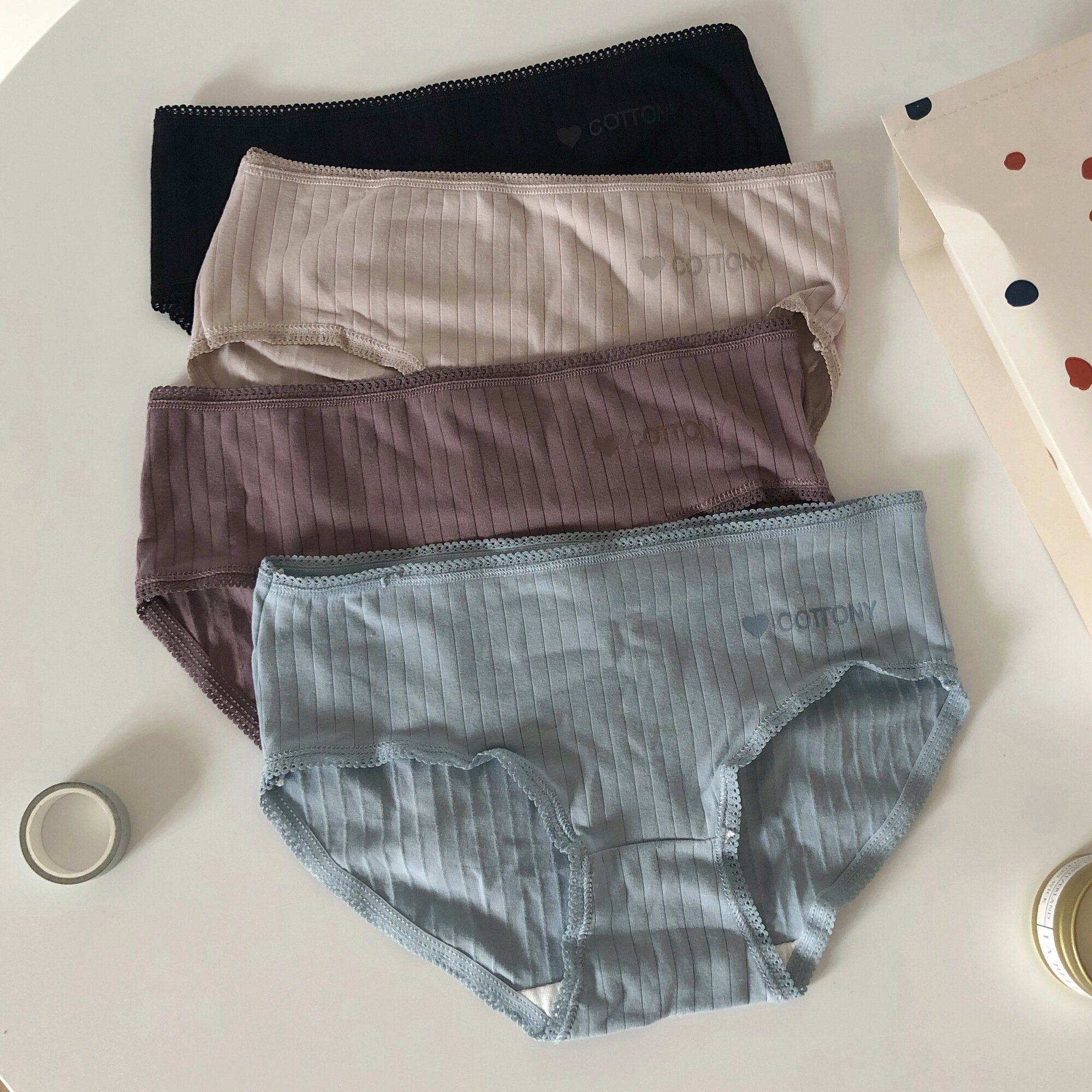 女装学生四条秋季三角裤蕾丝新款生理少女日系内裤