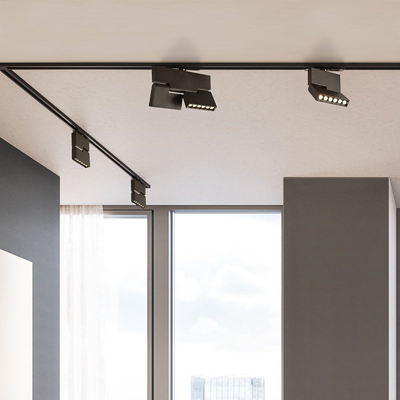 轨道led射灯科锐cob灯隐藏式客厅导轨滑轨射灯