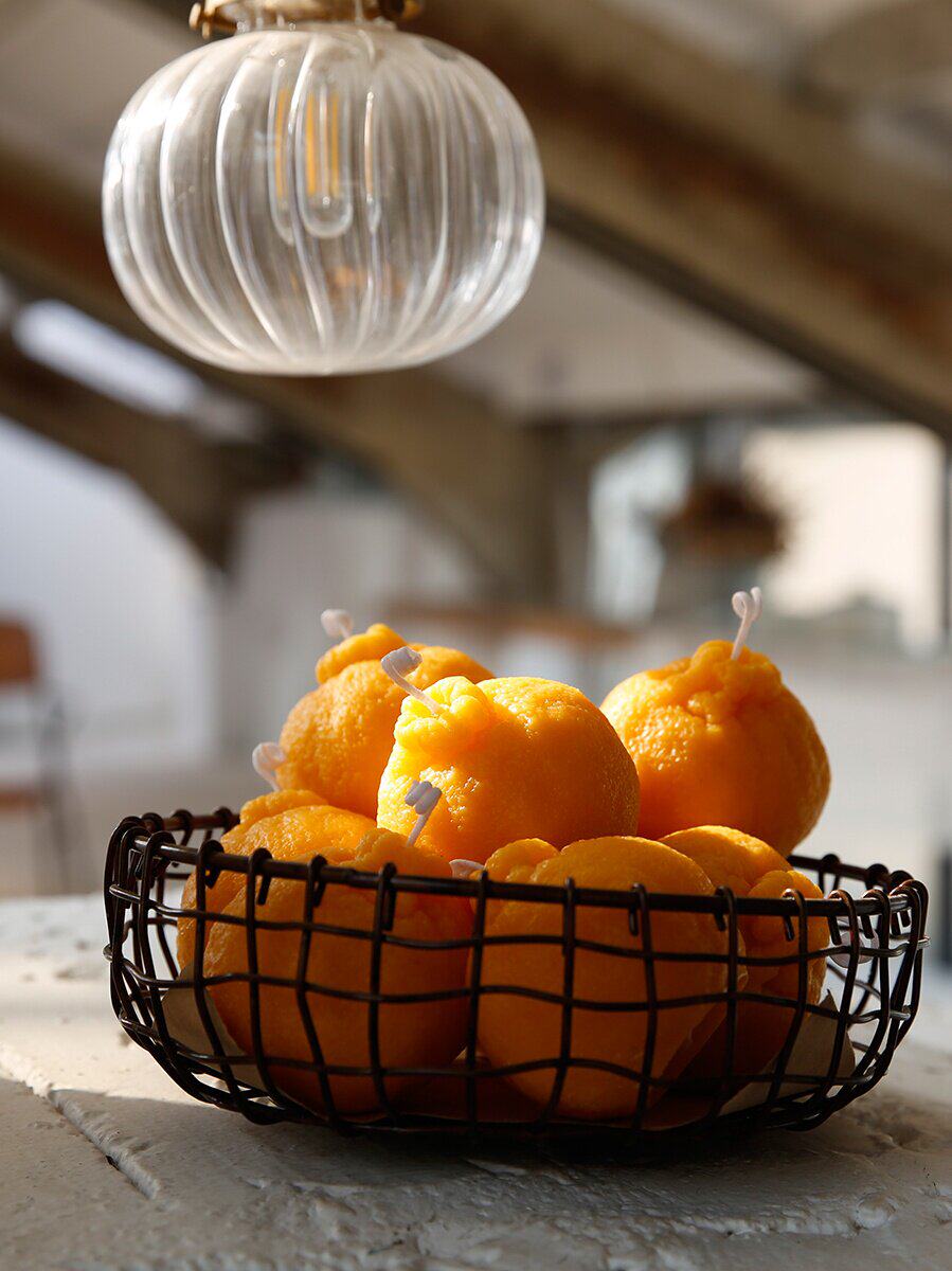 天然蜂蜡橘子手工香薰蜡烛diy安神助眠小众北欧净化空气生日蜡烛