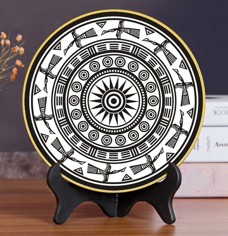 广西壮族摆件装饰品民族风摆设纪念品壮锦飞鸟铜鼓图案摆件