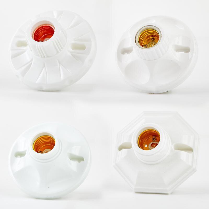 e27螺口灯座圆形方形暗装明装led节能灯灯头灯具配件