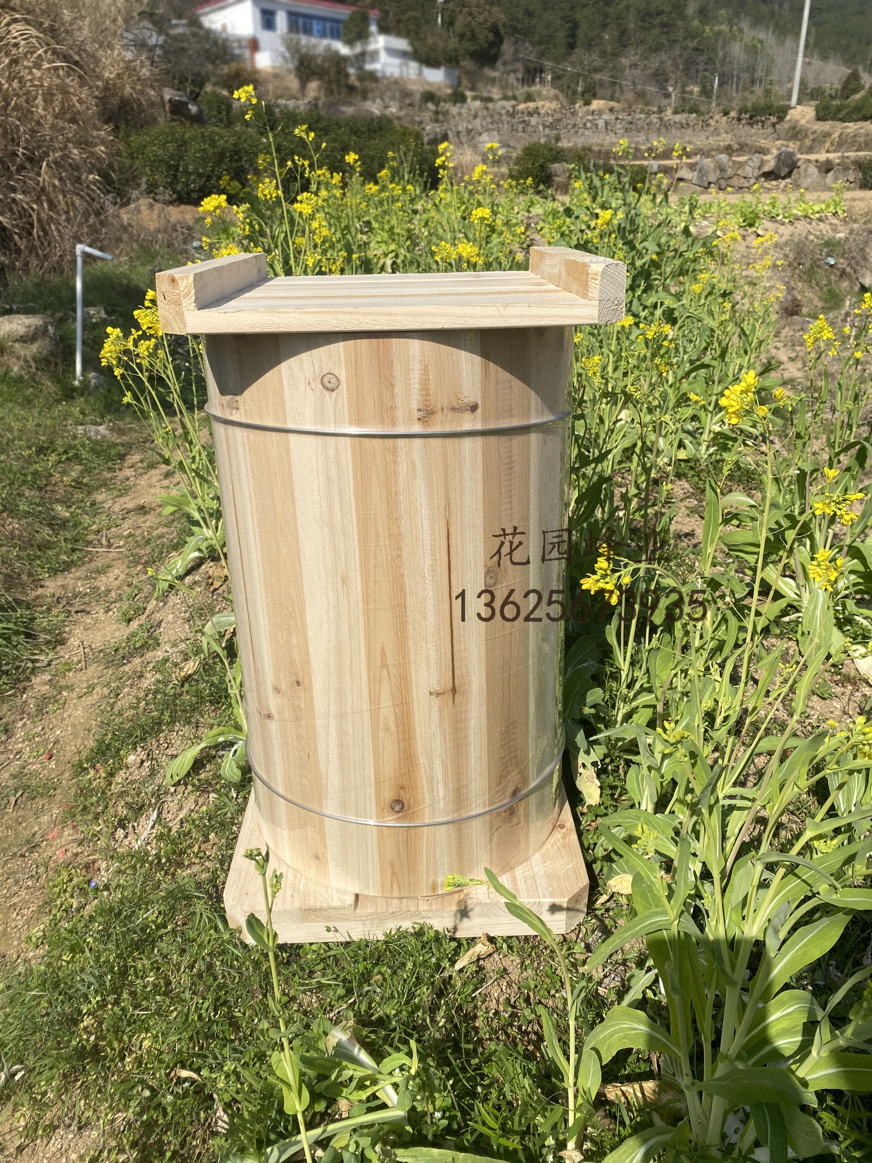 杉木桶花园蜂业中蜂土养横养竖养蜂桶蜜蜂桶诱蜂箱圆桶蜂箱养蜂桶