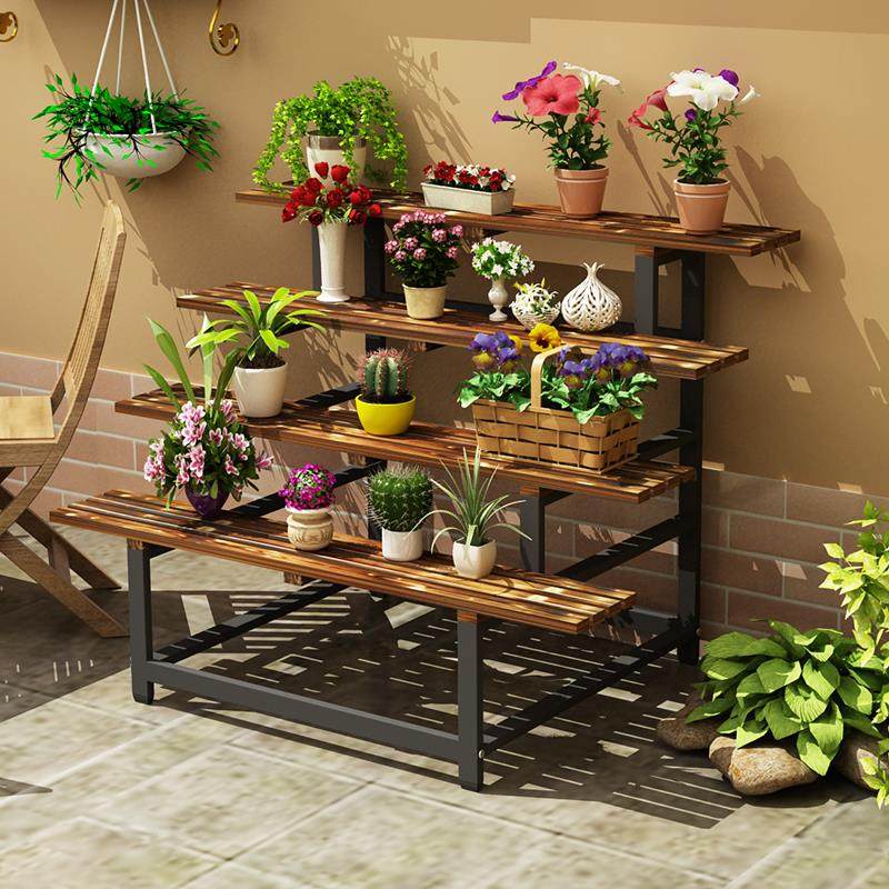 植物置家家用阶梯花架创意意多梯形楼梯小型花架