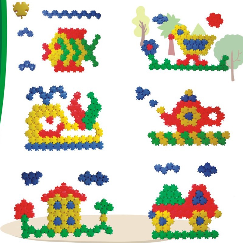 拼插大拼塑料拼装儿童建构玩具平面积木趣味建构