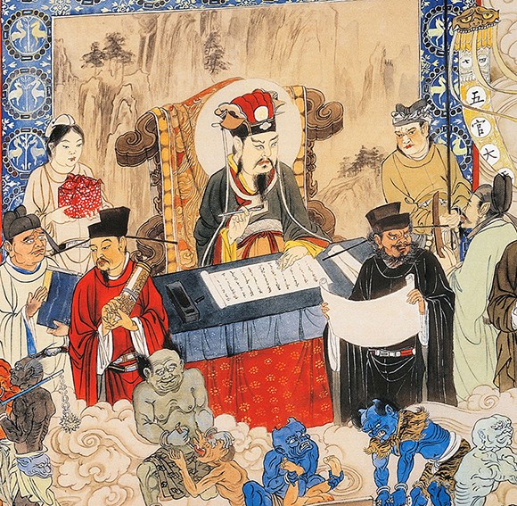 阎王殿殿卷轴十殿画画道场画像阎罗王挂殿阎君国画