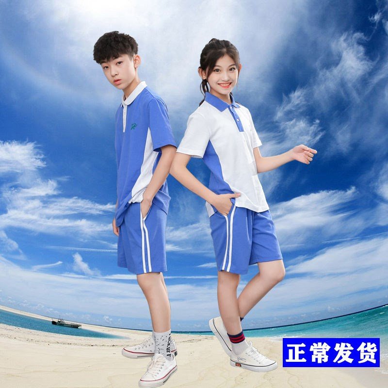深圳校服中学生男女夏季春秋秋季短袖上衣短裤学生校服