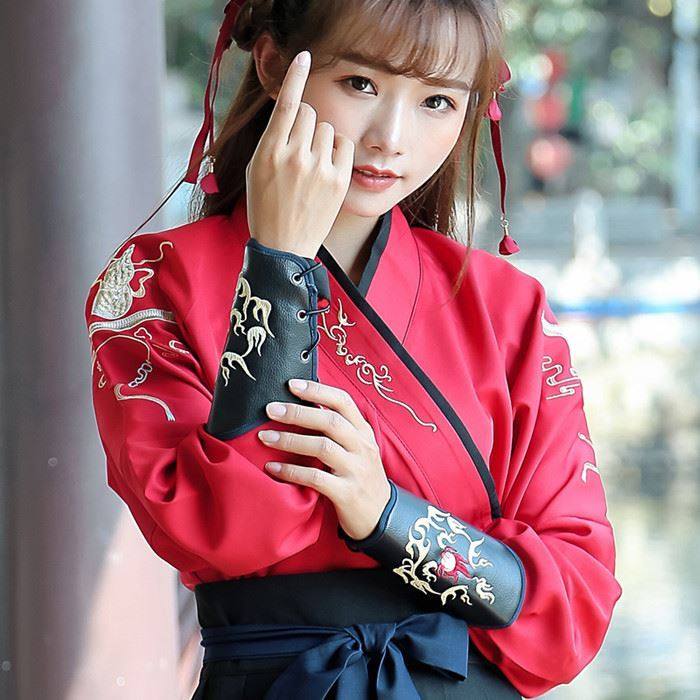 护腕束袖汉服飞鱼时尚古风护臂绑带手套男女手套