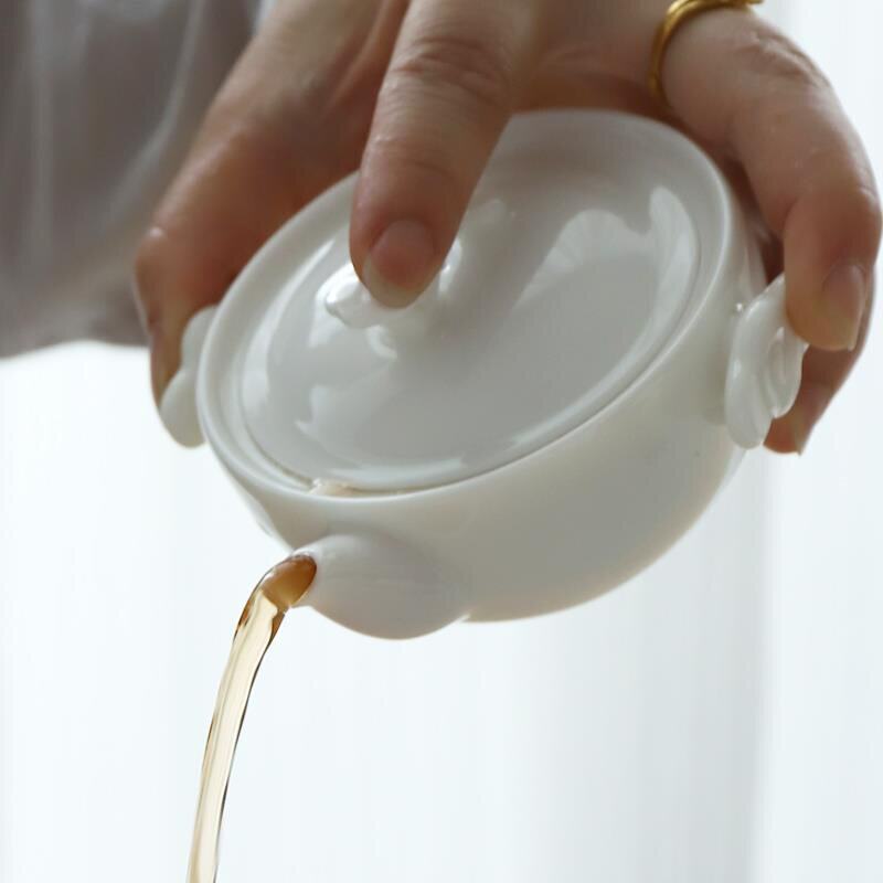 好不羊脂断水抓器手白瓷毫升茶壶茶碗烫手出壶茶壶