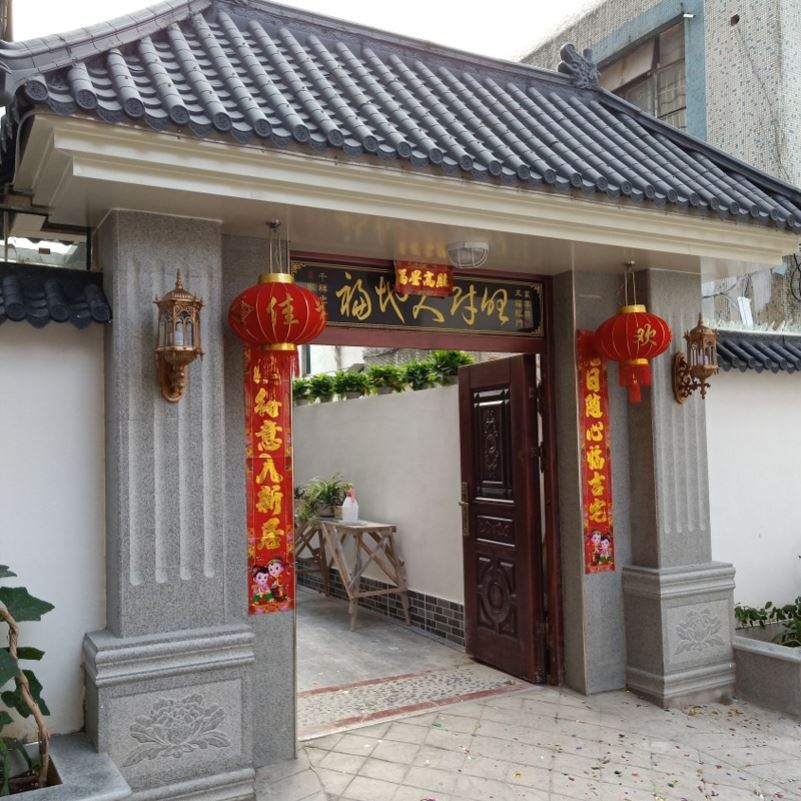 仿古墅门头屋檐瓦屋塑料围墙装饰屋顶一体琉璃石棉瓦