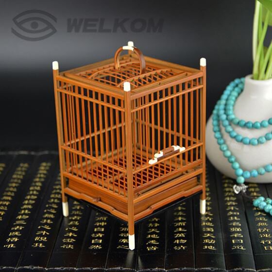 蝈蝈笼子竹制精制竹编小孩老人手工经典款鸣爬虫