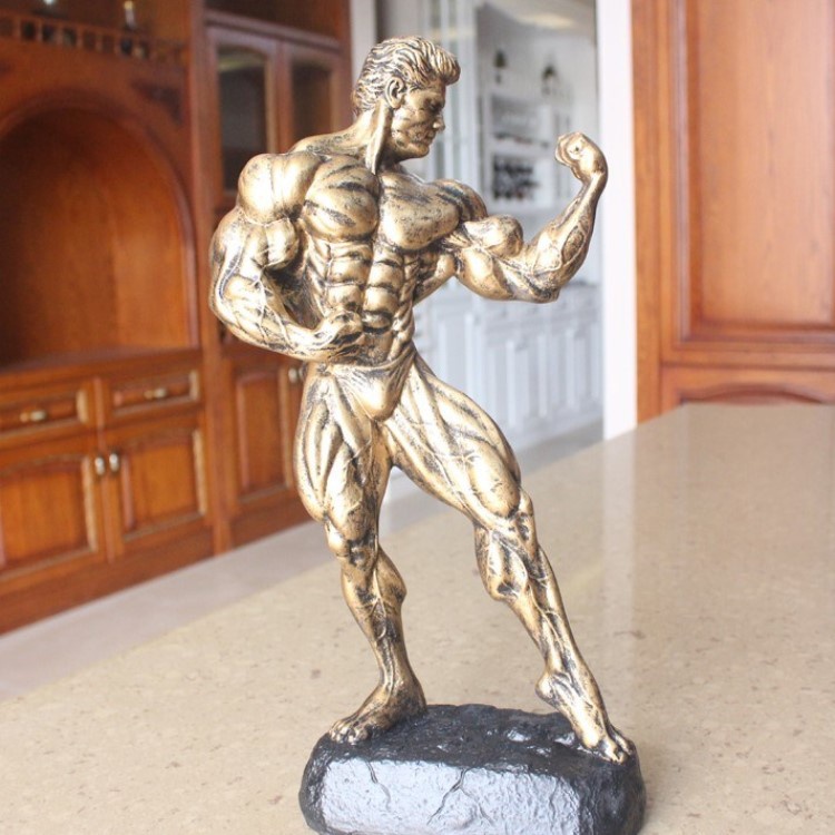 新款奖杯雕琢健身房摆件健美比赛刻字雕塑自我摆件