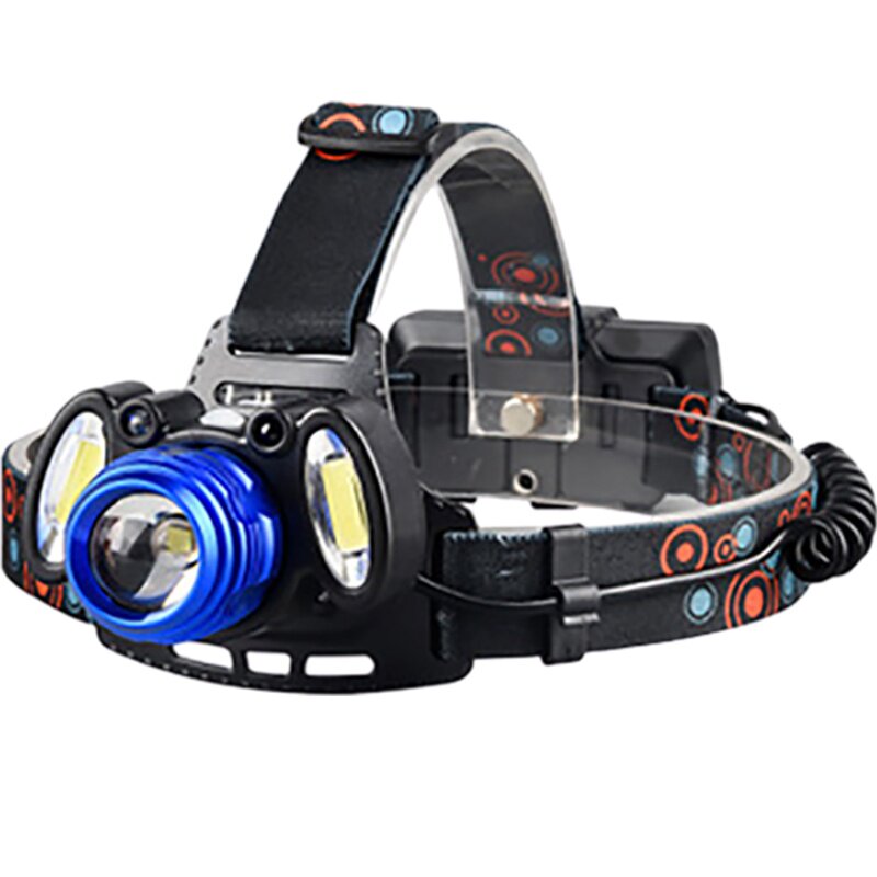 新款夜钓牛王头灯18650大功率摇头感应户外led头灯