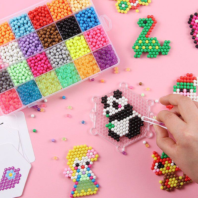 玩具拼图创意水雾男孩魔幻材料水珠公主珠子手工创意粘贴类