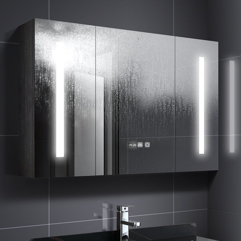 实木智能浴室镜柜挂墙式带除雾卫生间置物架收纳浴室镜柜