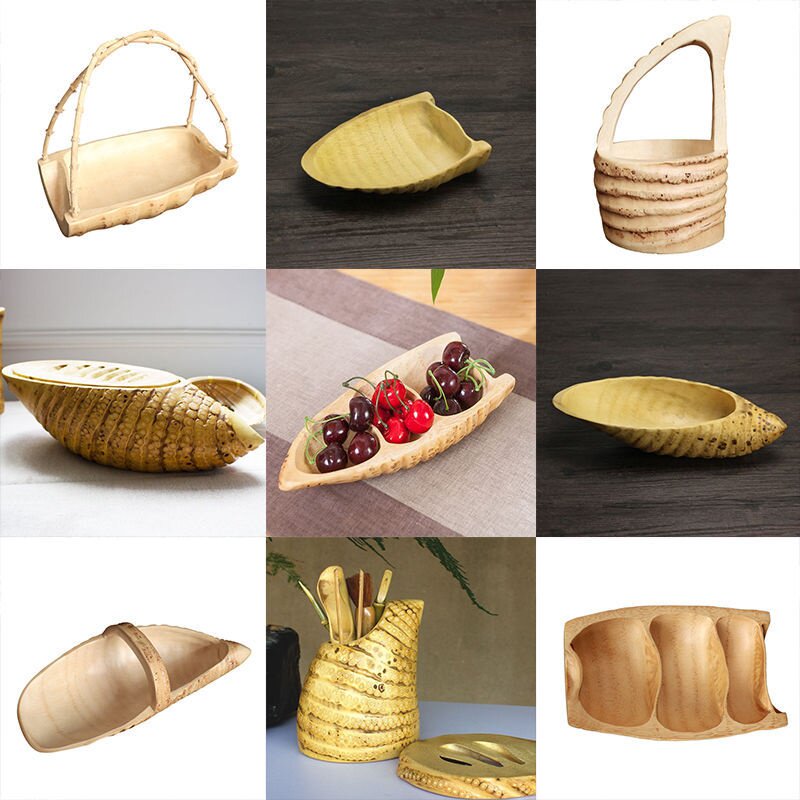 竹根盘水果果盘竹制工艺品竹器茶具家用茶道用具盘
