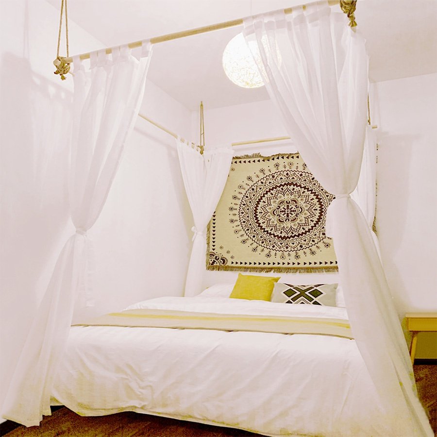 粘扣挂纱民宿客栈酒店东南亚复古中式装饰纱幔床幔