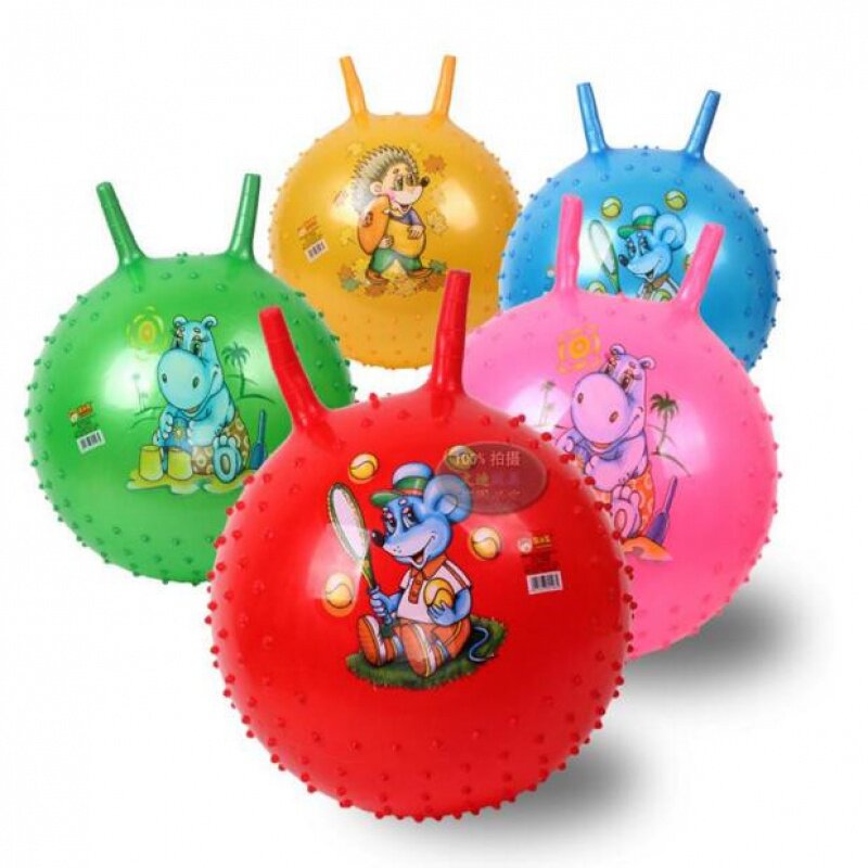 跳跳球羊角角球大号加厚运动手柄篮球足球练习跳跳玩具