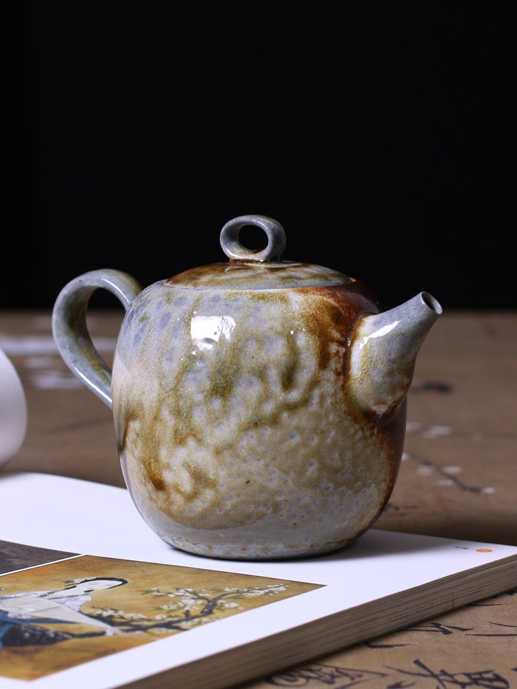 景德镇柴烧壶窑宝级裸柴自然落灰泡茶茶壶大号单壶茶壶
