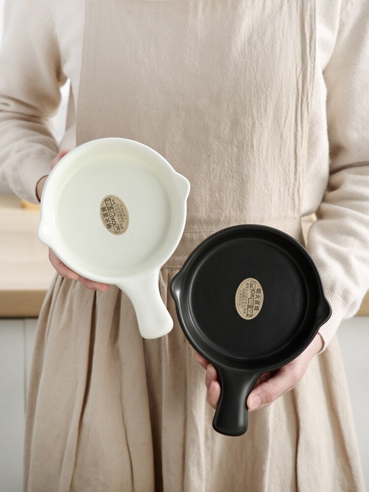 日式明火燃气陶瓷煎锅砂锅平底荷兰松饼烤盘煎锅