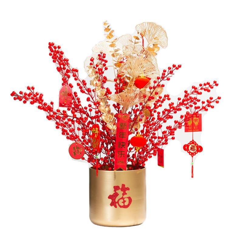 抱抱桶福桶过年插桶年宵花银柳福筒礼盒六六六顺花桶