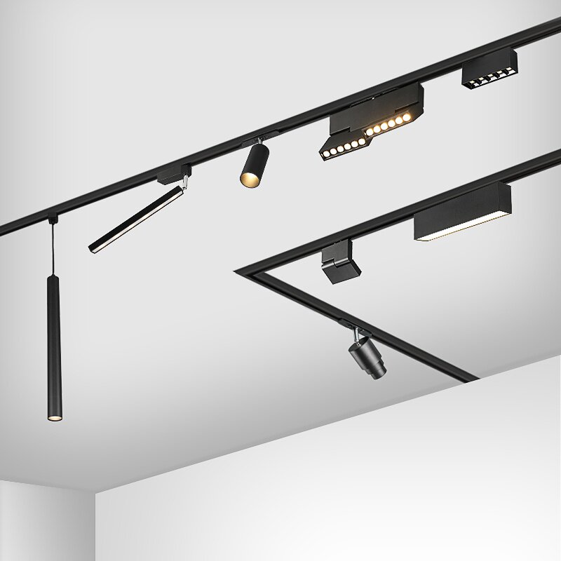 轨道led射灯科锐cob灯隐藏式客厅导轨滑轨射灯