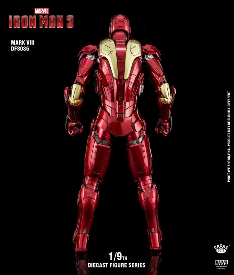 新kingarts钢铁侠mk8合金模型手办漫威正版1/9兵人可动发光金属摆