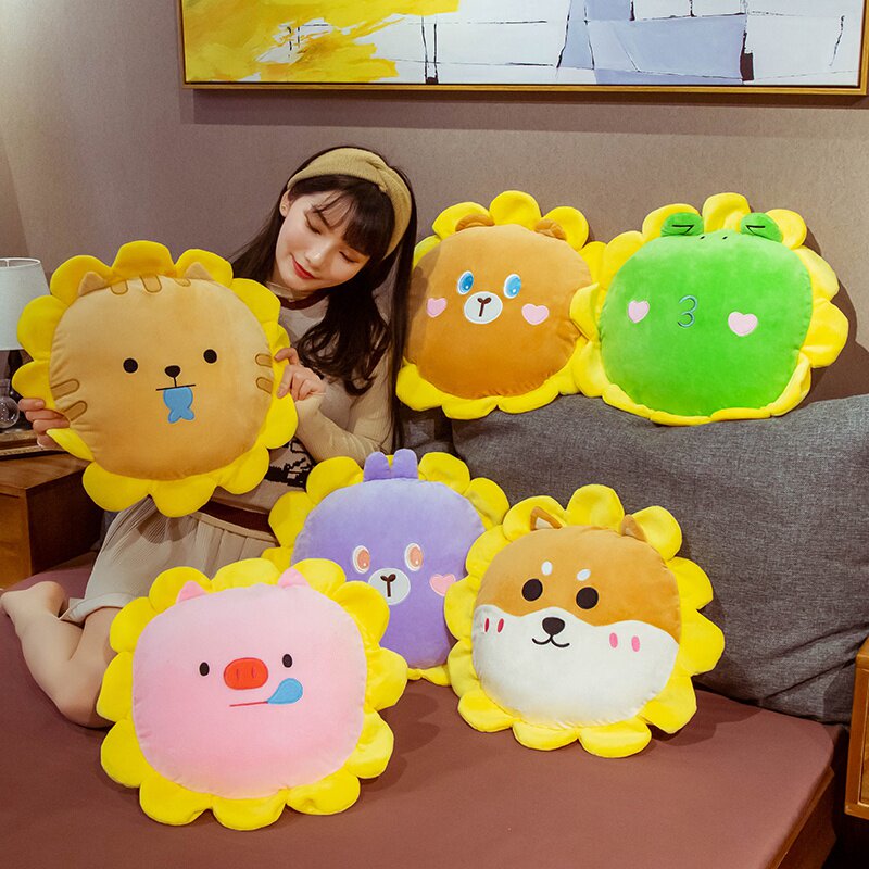 太阳公仔被子靠垫被被抱枕空调卡通凉折叠夏被车内两用毛绒玩具