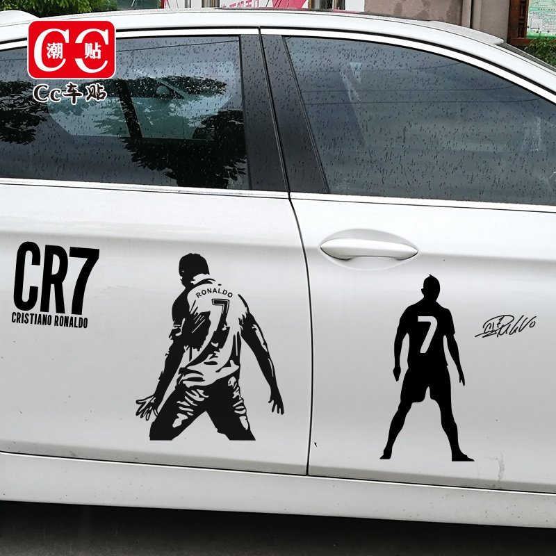 尤文图斯拉花电动车摩托车cr7贴纸油箱个性足球汽车车窗