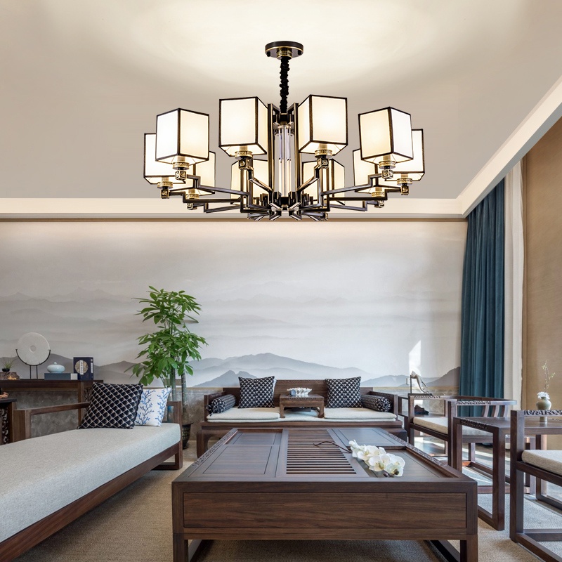 新中式餐厅客厅大气装饰复古大厅古典现代简约国风客厅吊灯