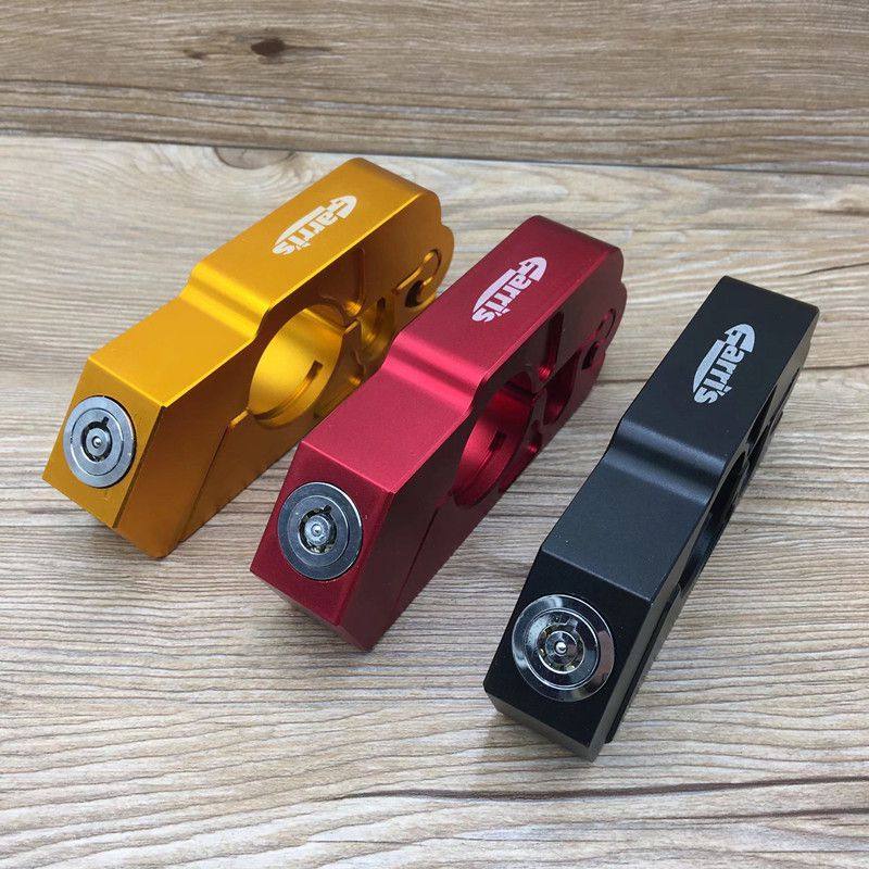 摩托车车锁黄龙手把防盗锁地平线铝合金车把牛角电动车刹车片