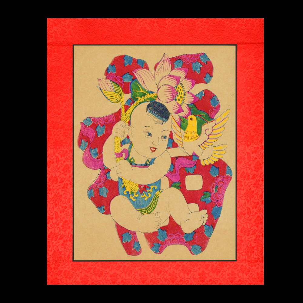 2021牛年财神木板年画复古怀旧中国国风门神年画