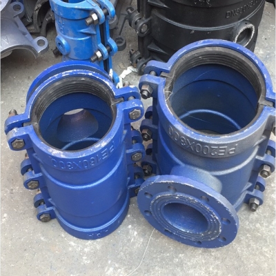 pepvc球磨铸铁哈夫节夹板法兰三通抱箍快速接头接头