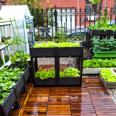 立体种植4026咖啡色双层阳台楼顶露台花盆花盆