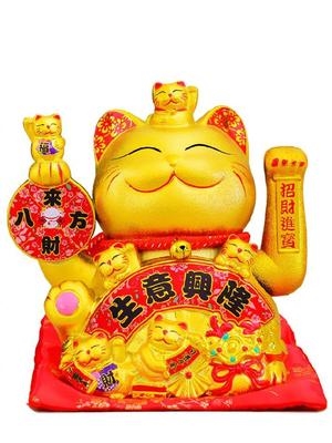 老板桌旺生财玄关办公室饭店门店家庭摆件招财进宝发财招财猫
