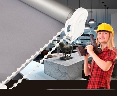 卷帘窗帘手动门帘百叶百叶窗上下升降拉拉珠式卷帘