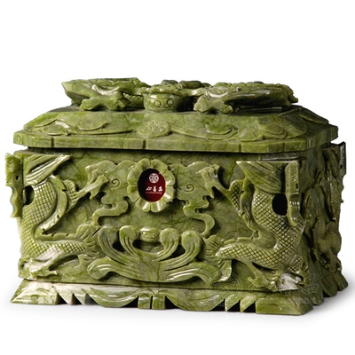 骨灰盒玉石蓝田汉白玉精雕雕刻石雕精工心善昌北京骨灰盒