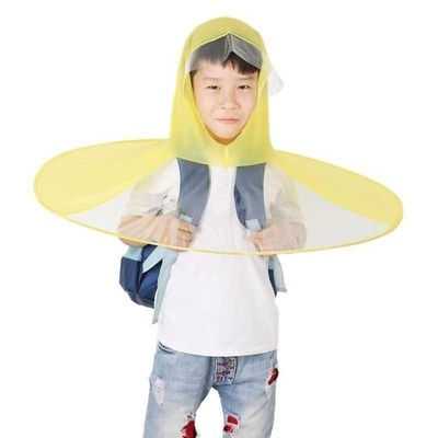 头戴头上防晒斗笠成人伞顶雨伞晴雨雨衣上的伞