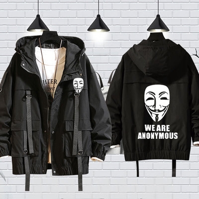 匿名者黑客组织斗篷教条男女情侣带帽外套夹克夹克