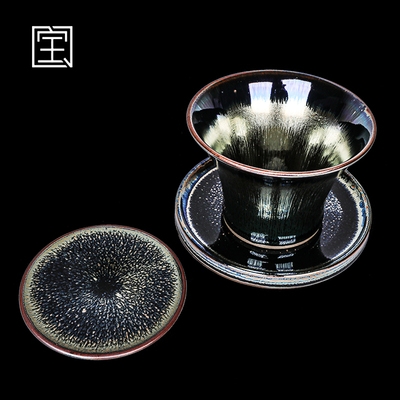 建阳瓷坊茶具仁杰罗仁杰白丁建盏盖碗三才丝水盖碗