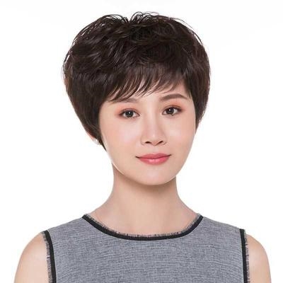 妈妈高端中年假发4050岁老年真发化全头套发型日常整顶假发